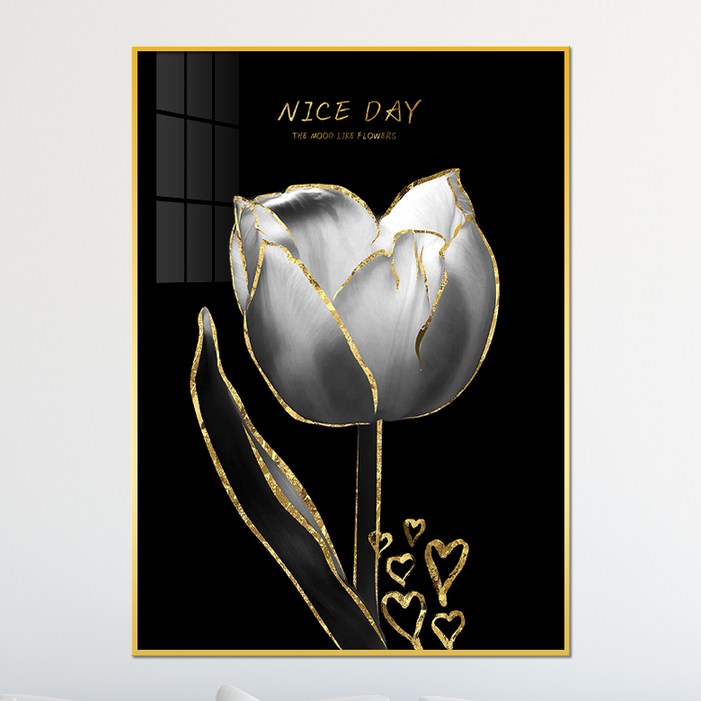 아트블루 금박테두리 하얀 장미 꽃 식물 그림 액자거실 주방 인테리어 소품