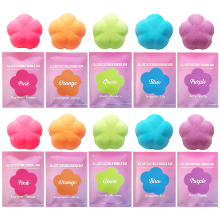 개별포장 10팩 거품 입욕제 올데이 커스터블 버블바 30g, 10개