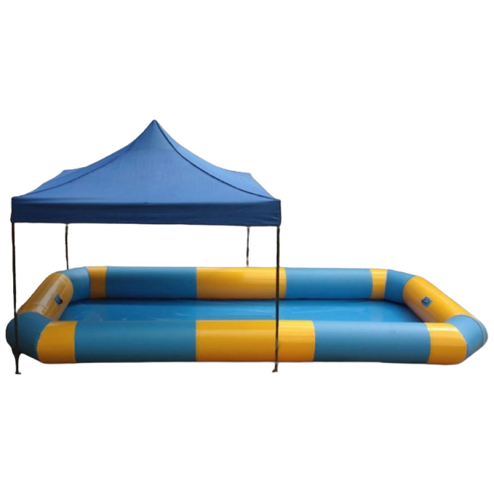 어린이풀장 물놀이 에어 간이수영장그늘막 세트 에어펌프 포함 워터슬라이드 에어바운스 개인수영장 어린이집 유치원 수영장 행사용, 1개