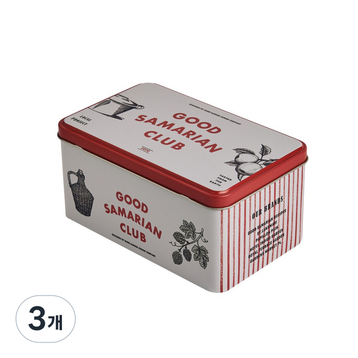 모스가든 사각 틴 케이스3type, 3개, 굿사마리안