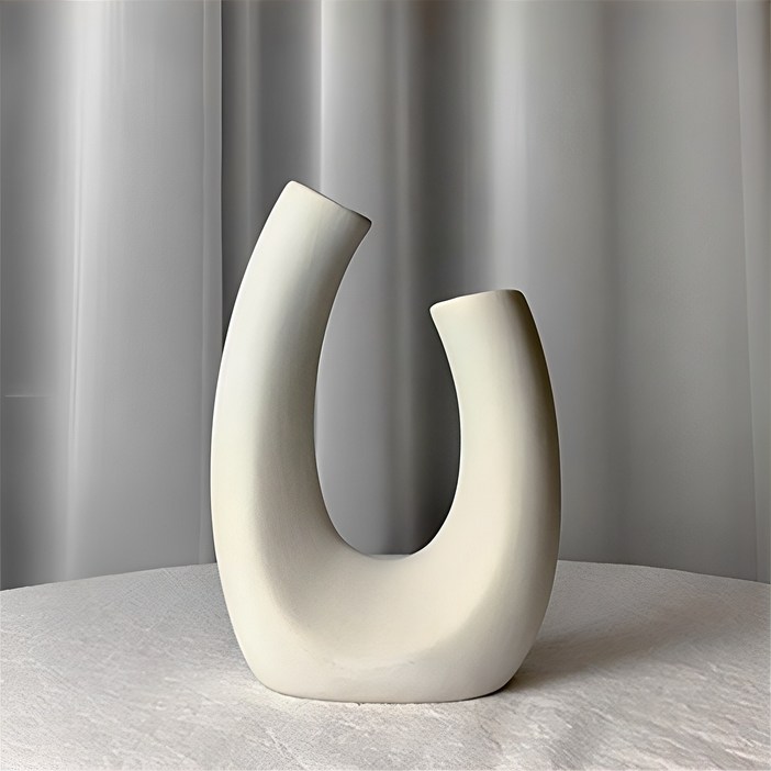 홈앤하비 도자기 화병 세라믹 인테리어 고리형