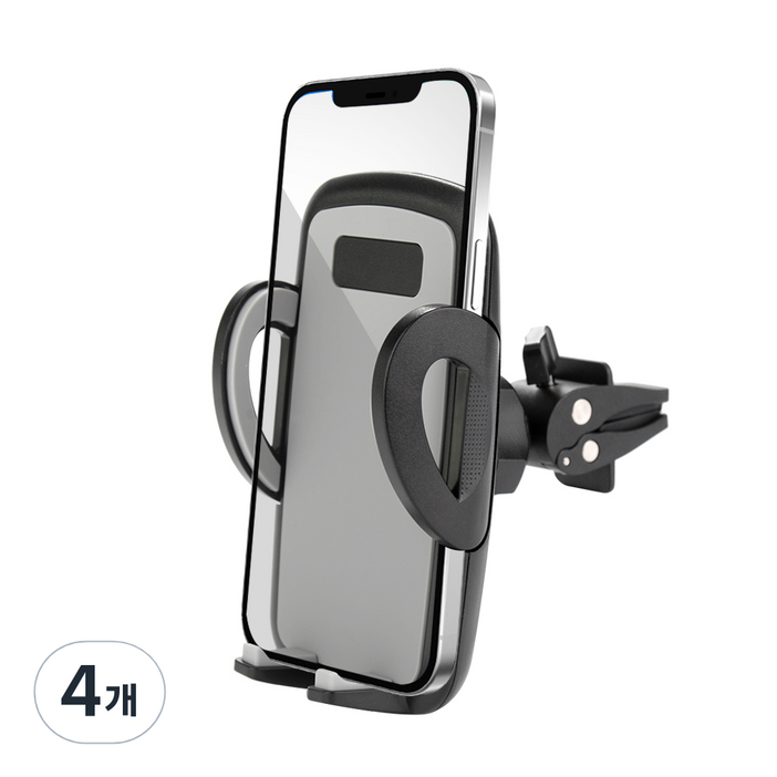 코시 송풍구 집게형 스마트폰용 거치대, 블랙, 4개