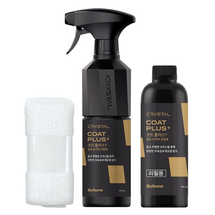 불스원 뉴 크리스탈 코트 플러스 광택제 500ml 리필 400ml 극세사융