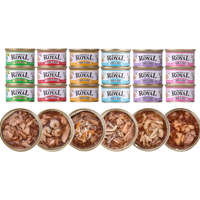 펫스토리로얄 고양이 프리미엄 로얄 습식 캔, 혼합맛, 85g, 24개 펫스토리로얄 고양이 프리미엄 로얄 습식 캔, 혼합맛, 85g, 24개