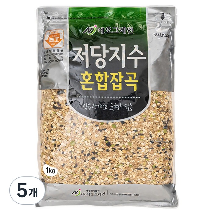 네오그레인 저당지수 혼합잡곡 식습관개선 균형체질용, 1kg, 5개