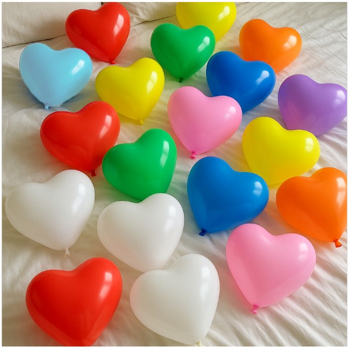 파티쇼 수입 하트모양 스탠다드 풍선 15cm 100p