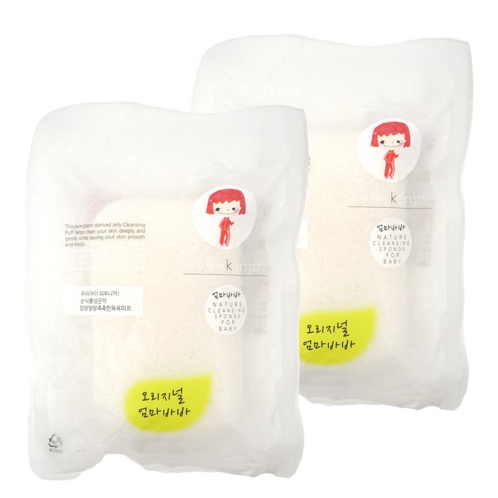 엄마바바 사각 오리지널 곤약 유아 목욕스펀지
