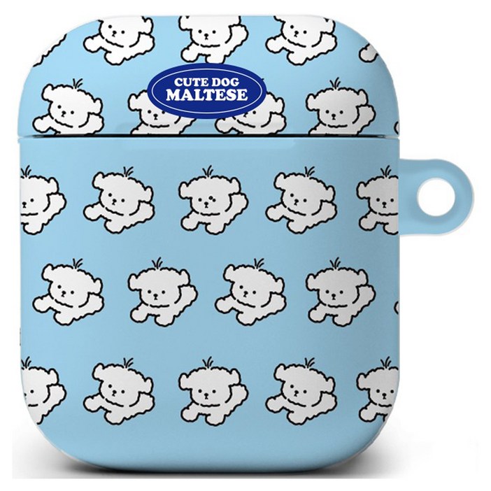 로랜텍 에어팟 프로 2 블루투스 무선 이어폰 케이스, 말티즈 호다닥