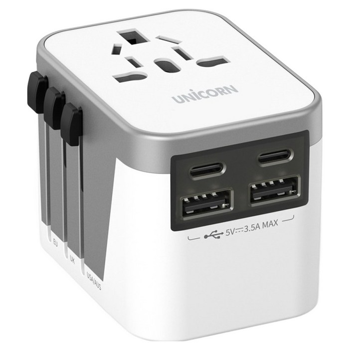 유니콘 200여 개국 사용 가능 해외 여행용 4대 동시충전 멀티어댑터 TA-1500AC, 1개