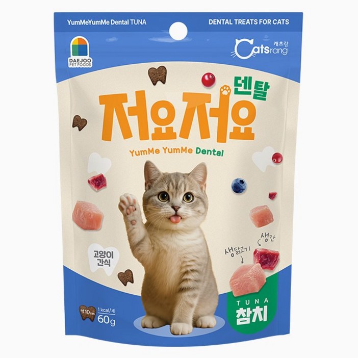 캐츠랑 고양이 저요저요 덴탈 간식, 1개, 60g, 참치