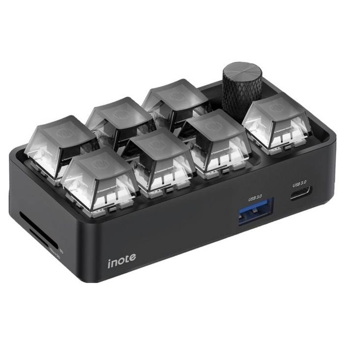 아이노트 C타입 커스텀 매크로 USB 멀티허브 CH75K, 블랙, 1개