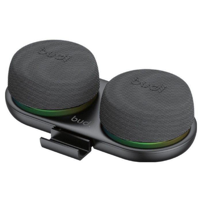 Budi 무선 스테레오 블루투스 스피커, 블랙, SP15