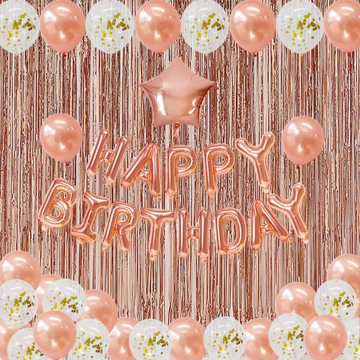 코멧 핑크 생일풍선 가랜더 세트