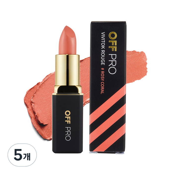 오프 프로 비비톡 루즈 3.6g, 로지 코랄, 5개, 3.6g