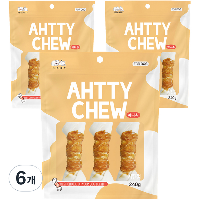 강아지 아띠츄 치킨우유껌 대형, 치킨 우유 혼합맛, 240g, 6개 강아지 아띠츄 치킨우유껌 대형, 치킨 우유 혼합맛, 240g, 6개