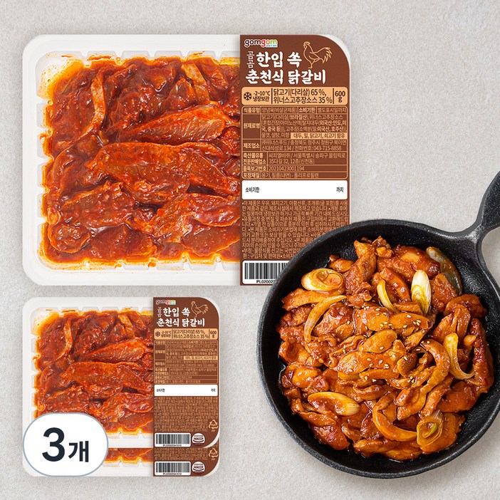 곰곰 한입 쏙 춘천식 닭갈비 (냉장)