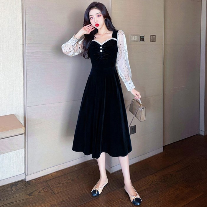 포플러앤씨 안젤리 배색 원피스 빅사이즈 포함