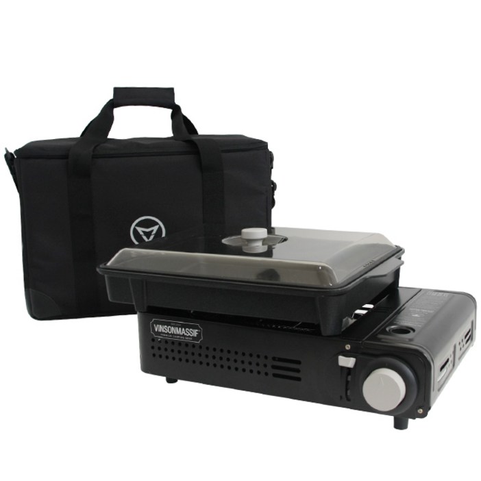빈슨메시프 구이바다 전골팬  버너  가방 세트, 1세트, 블랙