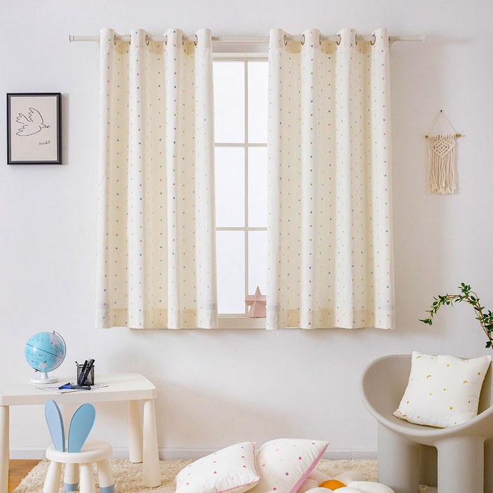 사라하우스 짧은창형 아일렛형 아이방 커튼