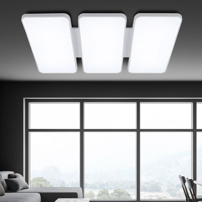 멜리빙 LED DS 제니아 삼색변환 리모컨 디밍 플리커로우 거실등 225W, 화이트