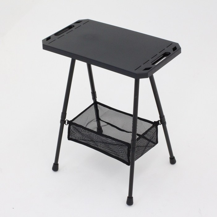 아웃도어 바매니저 캠핑 사이드 테이블 네트망 포함 접이식 피크닉 폴딩 높이조절 보조테이블