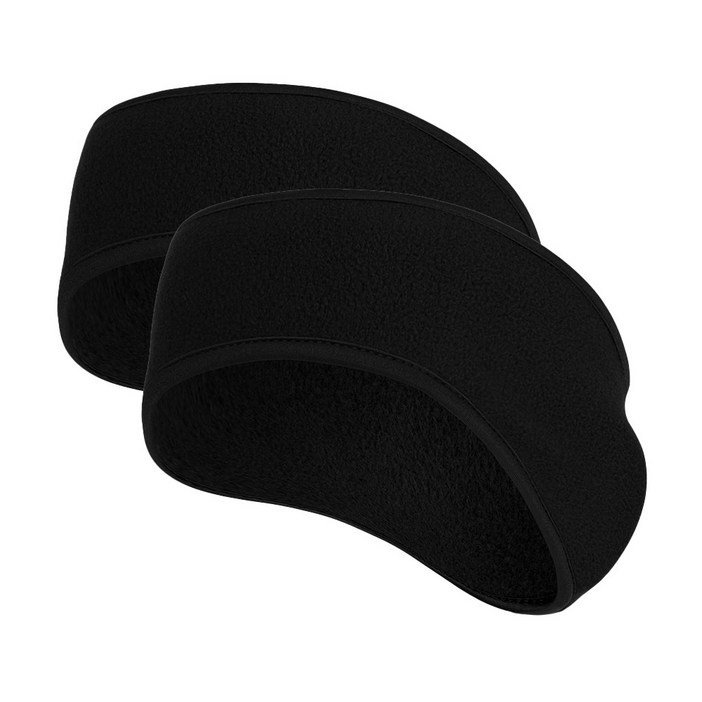 러닝 귀마개 귀도리 이어워머 겨울 스포츠 방한 보온 헤어밴드 마라톤 트레일 등산 용, 2개, 블랙