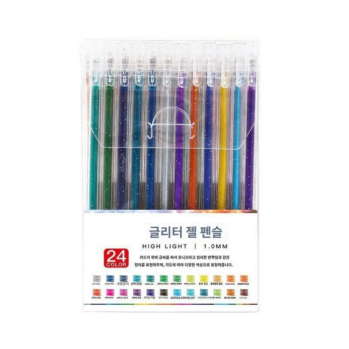 클로젯 색연필 형광 색연필 중성 반짝반짝 색연필, 1개, 24색 클로젯 색연필 형광 색연필 중성 반짝반짝 색연필, 1개, 24색
