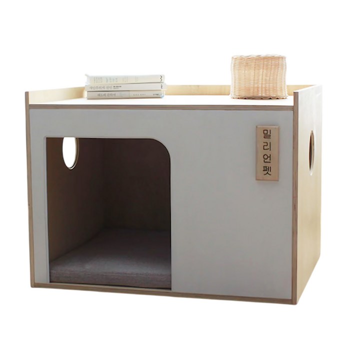 우드 애견하우스 원목소재 넓은공간 컬러풀 디자인 대형견용 화이트 1개, 1개, 화이트