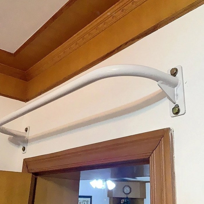벽부착 가정용 홈트 벽걸이 철봉 풀업바 턱걸이 실내 헬스 장비 딥스 화이트70cm