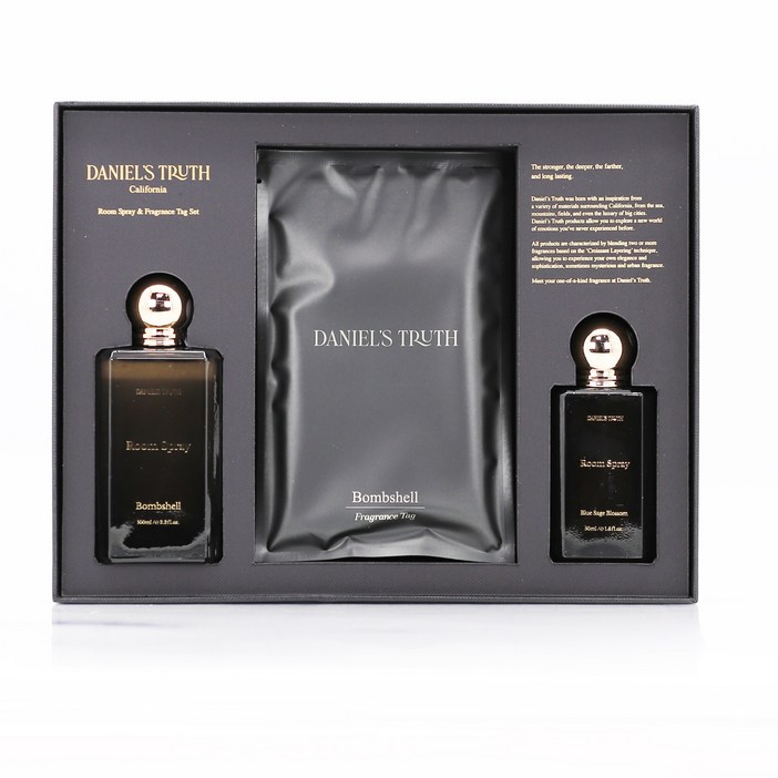 정식 한글라벨 백화점제품 다니엘트루스 룸 스프레이  프로그런스 태그 기프트세트, 밤쉘블루세이지 블라섬, 1세트, 150ml