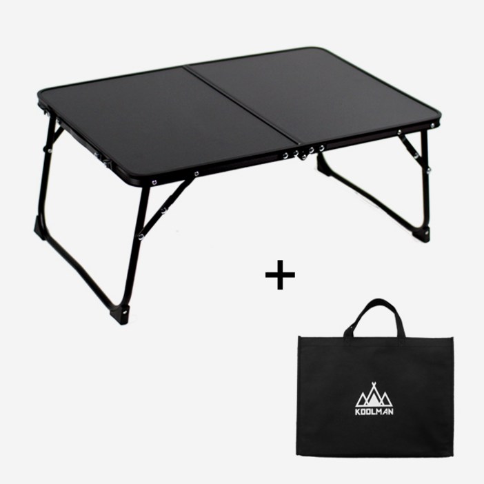 KOOLMAN쿨맨 다용도 캠핑 미니 테이블 ver2, 미니폴딩테이블  올블랙B2  수납가방