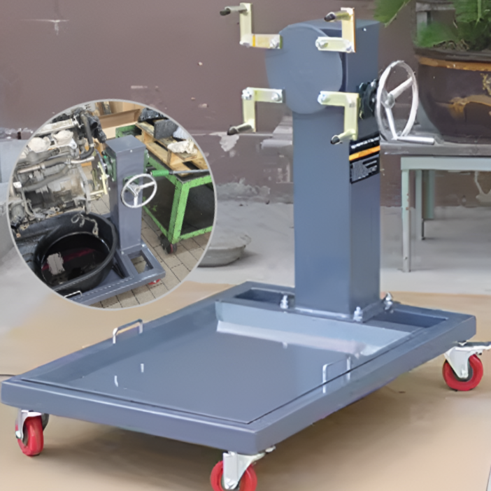 고급형 엔진스탠드 500kg바닥사각오일받이포함 기어박스장착 엔진거치대 작기 받침대, 1개