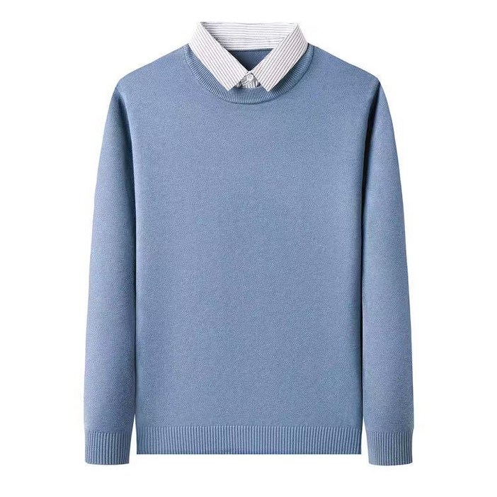 J nd O남성 겨울 카라 레이어드 데일리 니트