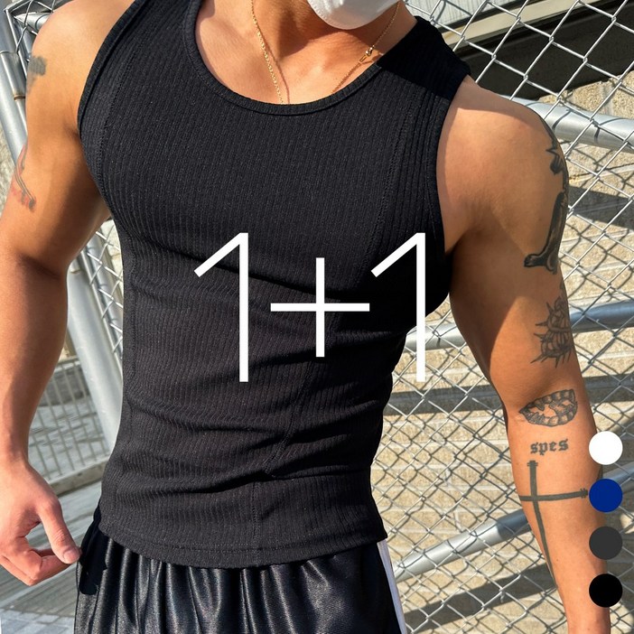 남여공용 편한 짐웨어 머슬 골지 나시 11