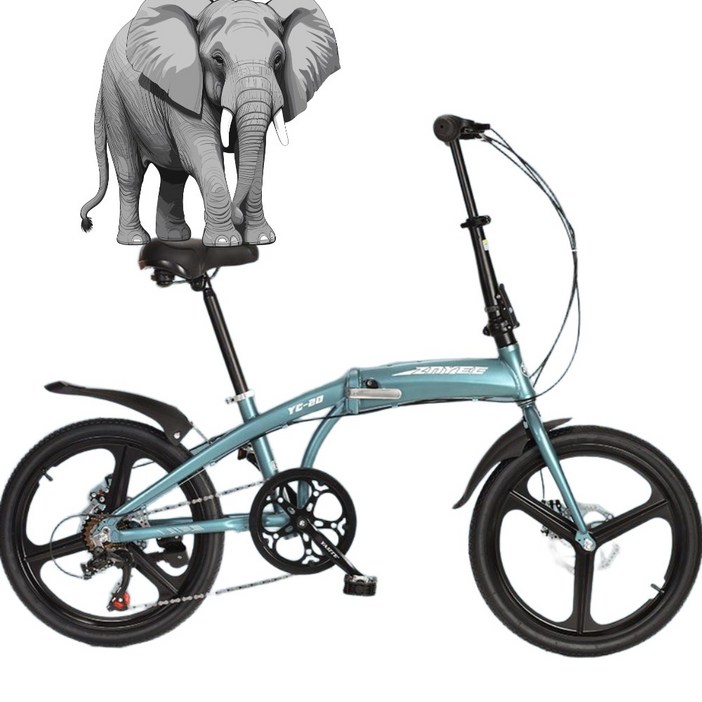 조립없음 200Kg 버티는 접이식 자전거 미니벨로 출퇴근용 알루미늄합금, 1개, 150cm, 레이크블루