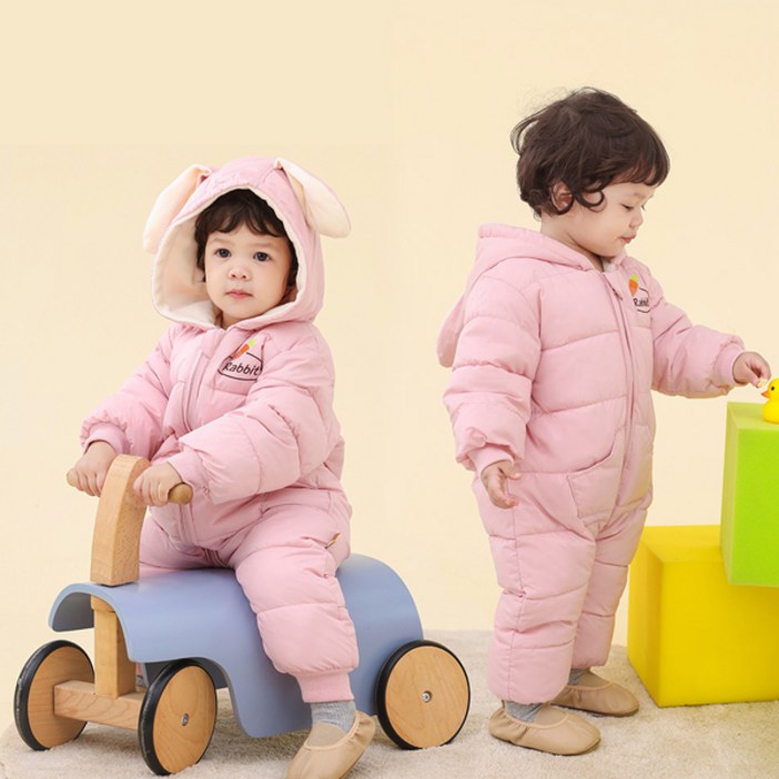 (즉시출고) 몽실이 래빗 패딩 방한 우주복 아동복 외출복 겨울 유아