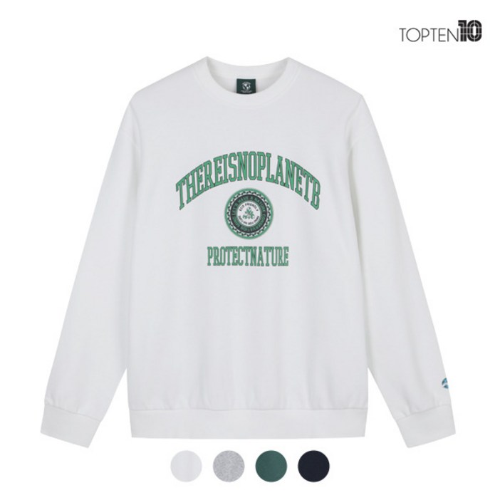 매장정품 탑텐 TOPTEN 남여공용 HABIT 에코 플리스 맨투맨 티셔츠_MSC5TR3801 279239