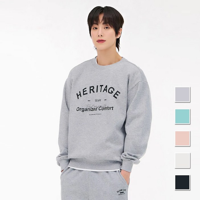 체이스컬트 공용 로고 맨투맨 티셔츠 MGREY EARU5111B0B