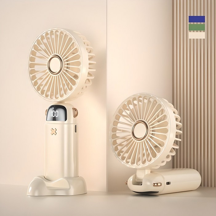 NUNUHANA USB충전팬 휴대용 탁상용 목걸이 핸디 선풍기, 화이트
