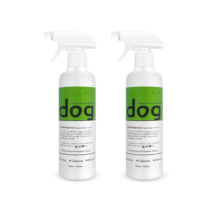 FLOLAB [제조사직영] 프랑스 유기농원료 강아지탈취제_500ml _ 레몬그라스 2개, 2개, 500ml