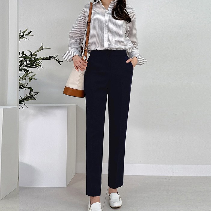 나인뮤즈 여성용 핏이예쁜 드미리 밴딩 슬랙스 3기장 3XL 빅사이즈 여성의류