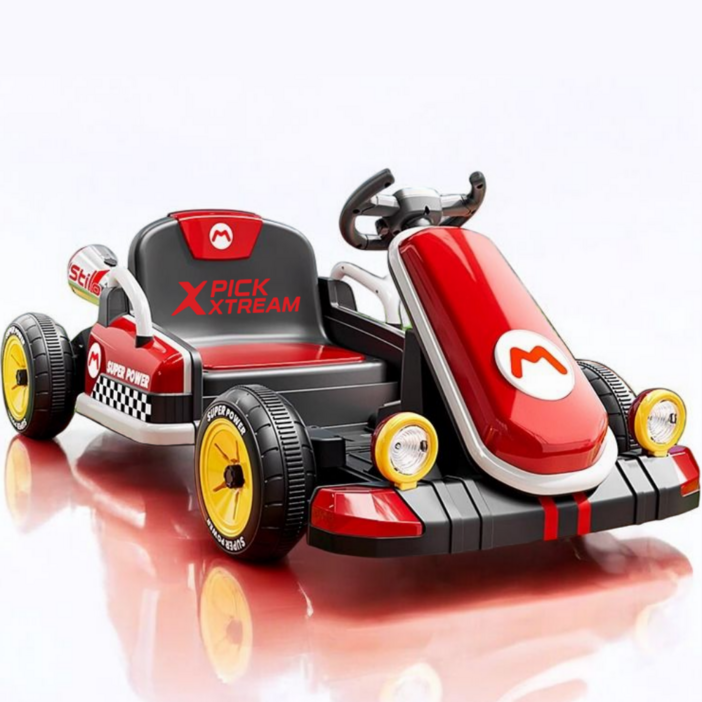 픽스트림PICKXTREAM 리모컨 씽씽 고카트 1인용 전동차 리모콘 소형 카트 전동 루지 드리프트 성인 접이식카트 경주 야외용 공원 레이싱카, 레드, 1개
