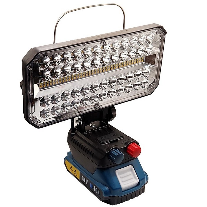 122W LED 충전식 멀티 야외 조명등 작업등 캠핑 랜턴 배터리팩 투광기 KD830, 1개