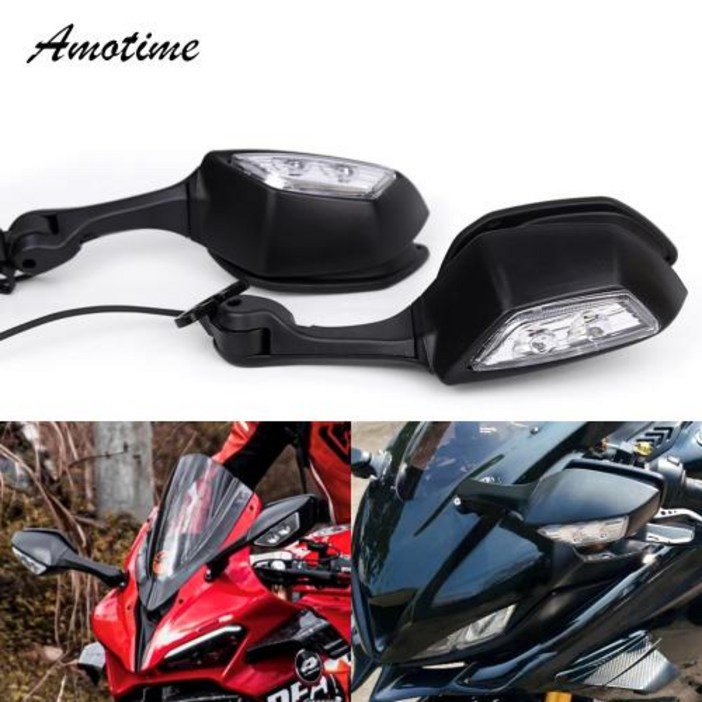 방향 지시등 포함 사이드 백미러 LED 조명 혼다 CBR250R CBR300R CBR500R CBR650F CBR650R 용