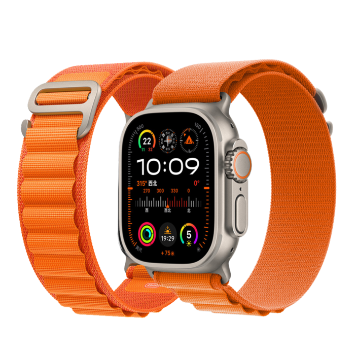 애플워치 호환 스포츠 알파인 루프 스트랩 울트라1/2/3 11 10 9 8 7 3 SE1/2/3, 오렌지, 1개
