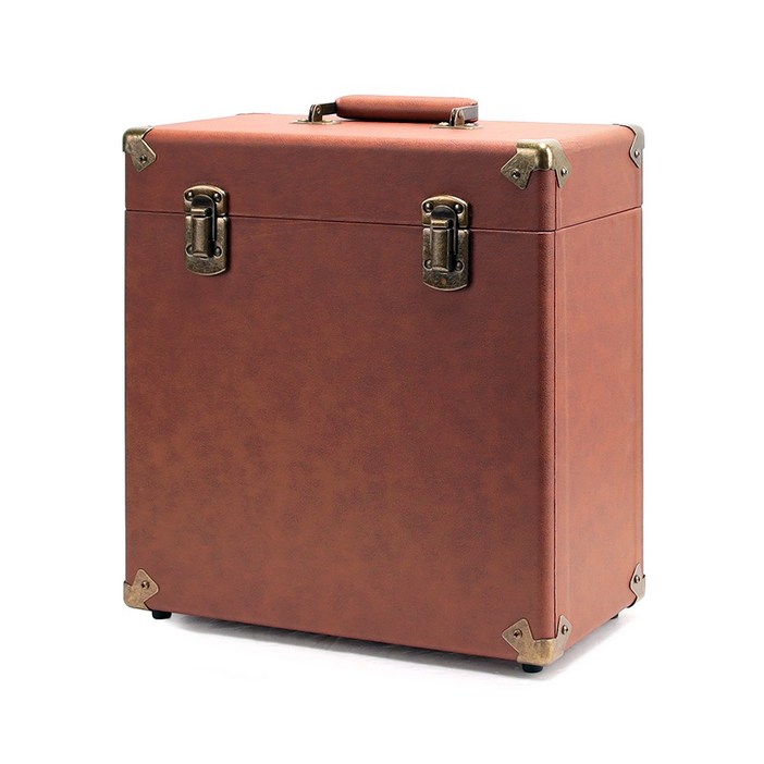 레코드 스카우트12인치 LP수납 엘피보관함 하드케이스 덮개 분리형 레코드가방 바이닐, 브라운, 1개