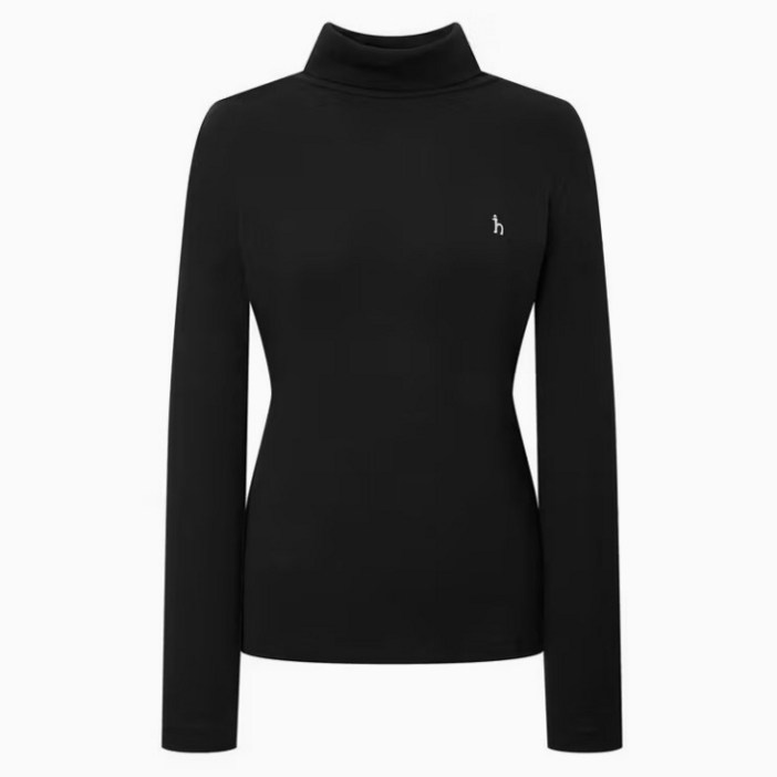 [AK플라자] [헤지스레이디스] [25FW]코튼 모달 터틀넥 긴팔 티셔츠 HSTS5DC92BK