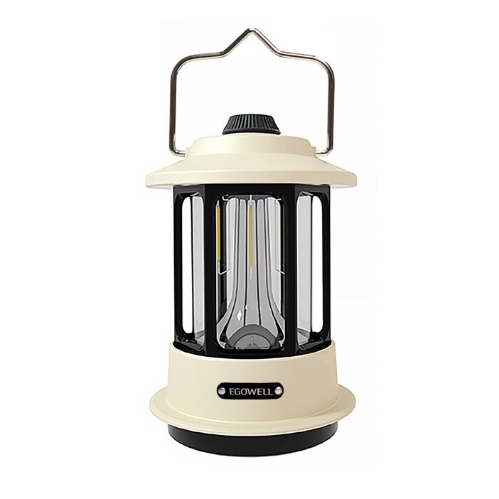이고웰 빈티지 다이얼 감성 캠핑랜턴 충전식, 아이보리, 1개