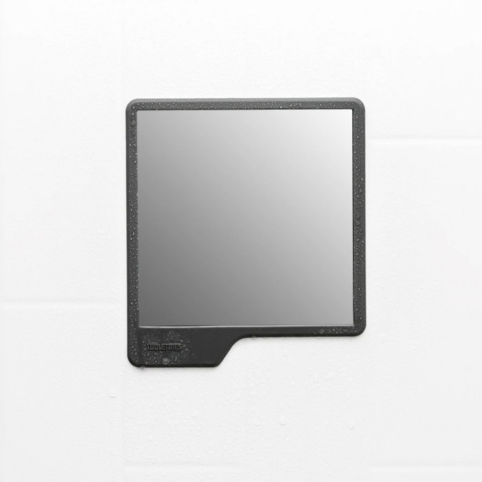 툴레트리스 실리콘 흡착 면도 샤워 거울 무접착 무타공 욕실거울 (다크그레이), 1개