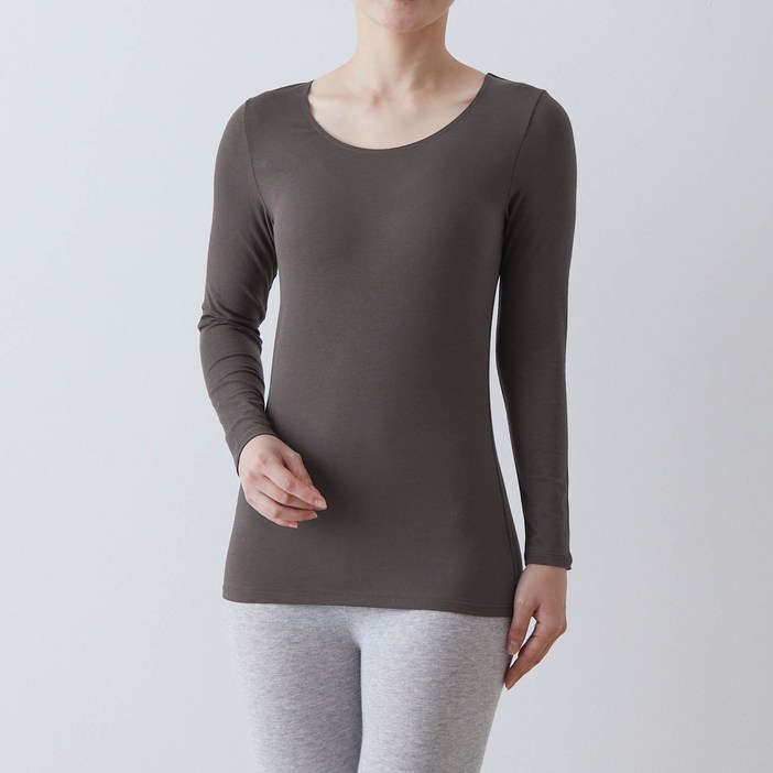 벨메종 여성 면 혼방 따뜻한 보온 내복 크루넥 긴팔